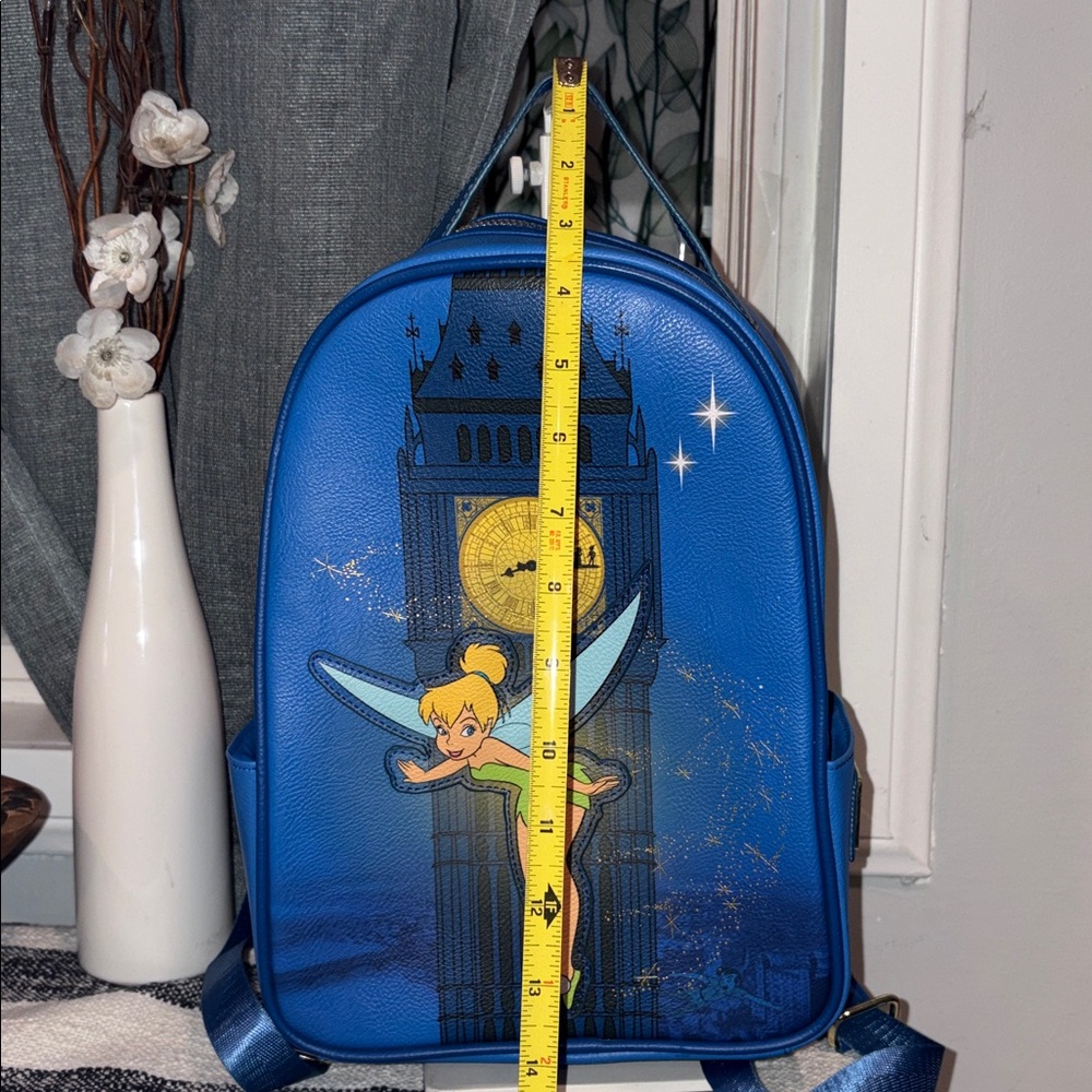 Disney Loungefly Blue Tinkerbell Backpack - Picture 11 of 11